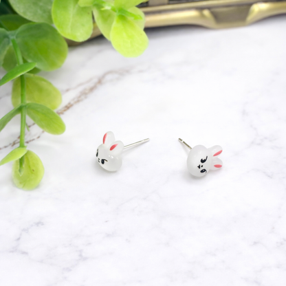 White Easter Bunny Post Doll Earrings • 18 Inch Fashion Doll Jewelry