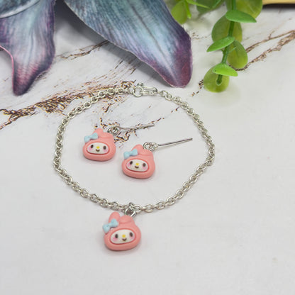 Pink Bunny Melody Sanrio Charm Doll
Necklace & Earrings • 18 Inch Fashion Doll Jewelry