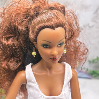 Yellow Iridescent Pearl Doll Earrings • 16 Inch Fashion Doll Jewelry