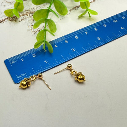 Acorn Autumn Gold Dangle Post Doll Earrings | for 18 Inch Fashion Doll