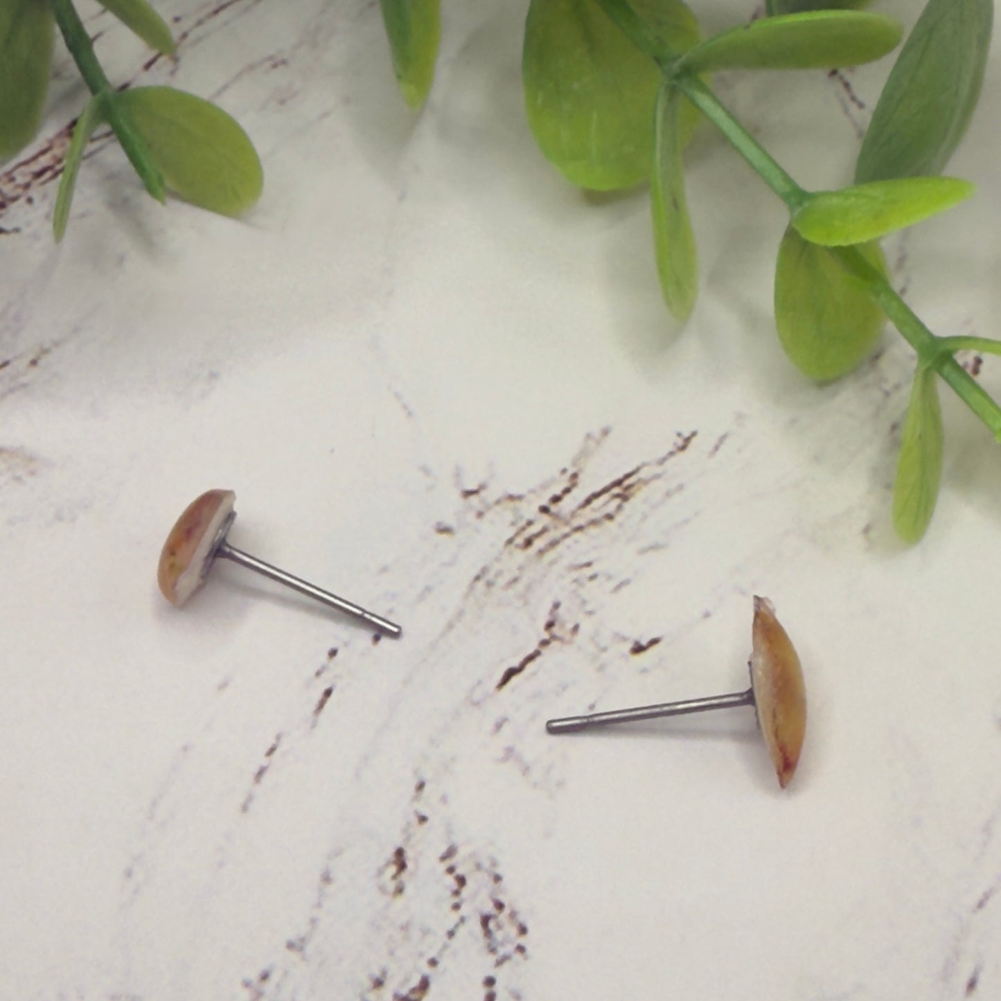 Golden Yellow Autumn Fall Leaf Post Doll Earrings • 18 Inch Fashion Doll Jewelry