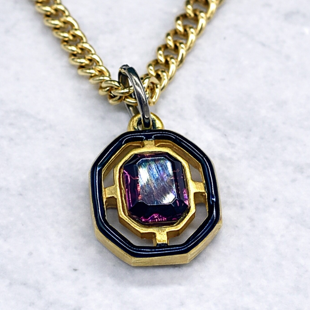 Purple Rhinestone Pendant Doll Necklace • 18 Inch Fashion Doll Jewelry
