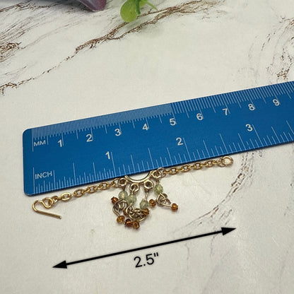 Light Gray & Brown  Beaded Multi Dangle Gold Doll Necklace
 • 10-12 Inch Fashion Doll Jewelry 1:6