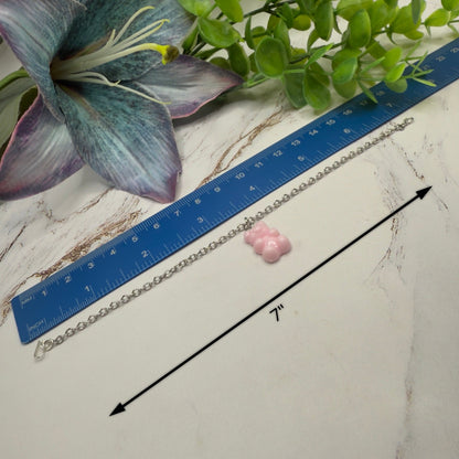 Light Pink Gummi Teddy Bear Charm Doll Necklace • 18 Inch Fashion Doll Jewelry