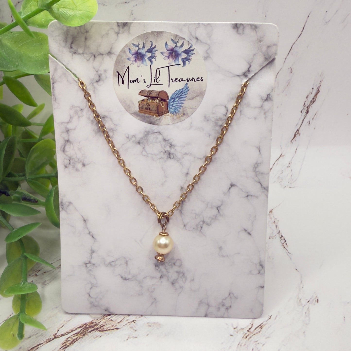 Pearl Drop Light Purple Rhinestone Gold Chain Doll Necklace • 18 Inch Fashion Doll Jewelry