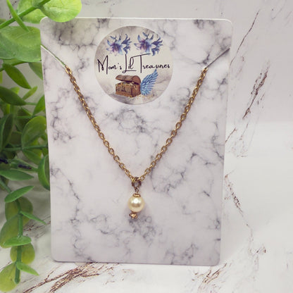 Pearl Drop Light Purple Rhinestone Gold Chain Doll Necklace • 18 Inch Fashion Doll Jewelry