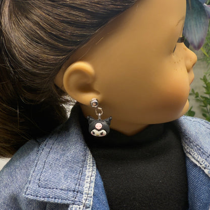 Kuromi Sanrio Charm Doll Earring DANGLE ONLY • 18” Fashion Doll Jewelry