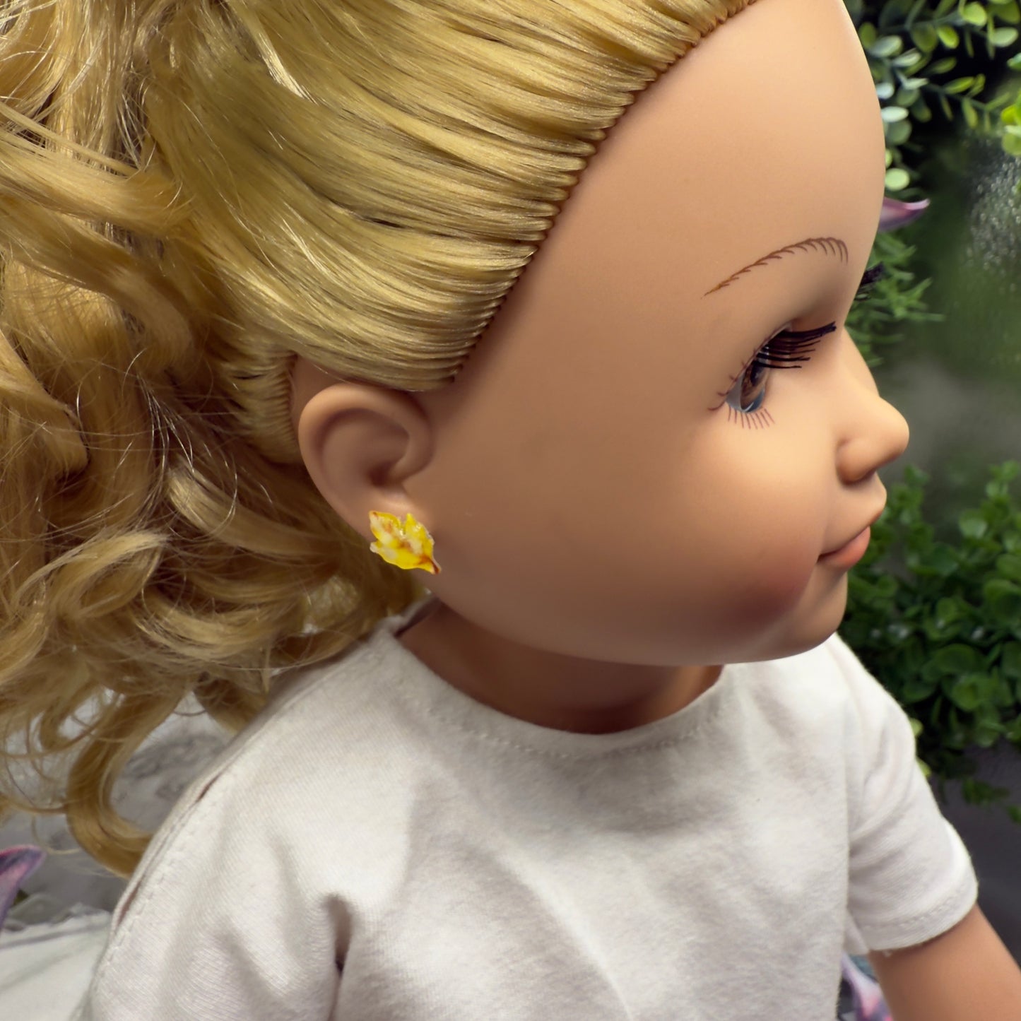 Fall Autumn Leaves Leaf Post Doll Earrings  • 18 Inch Fashion Doll Jewelry