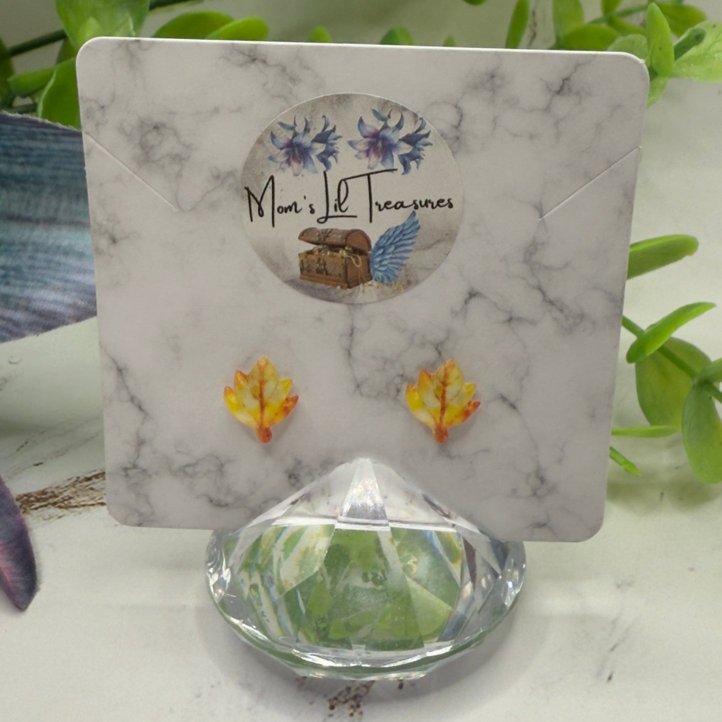 Fall Autumn Leaves Leaf Post Doll Earrings  • 18 Inch Fashion Doll Jewelry