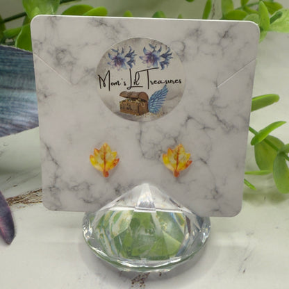 Fall Autumn Leaves Leaf Post Doll Earrings  • 18 Inch Fashion Doll Jewelry