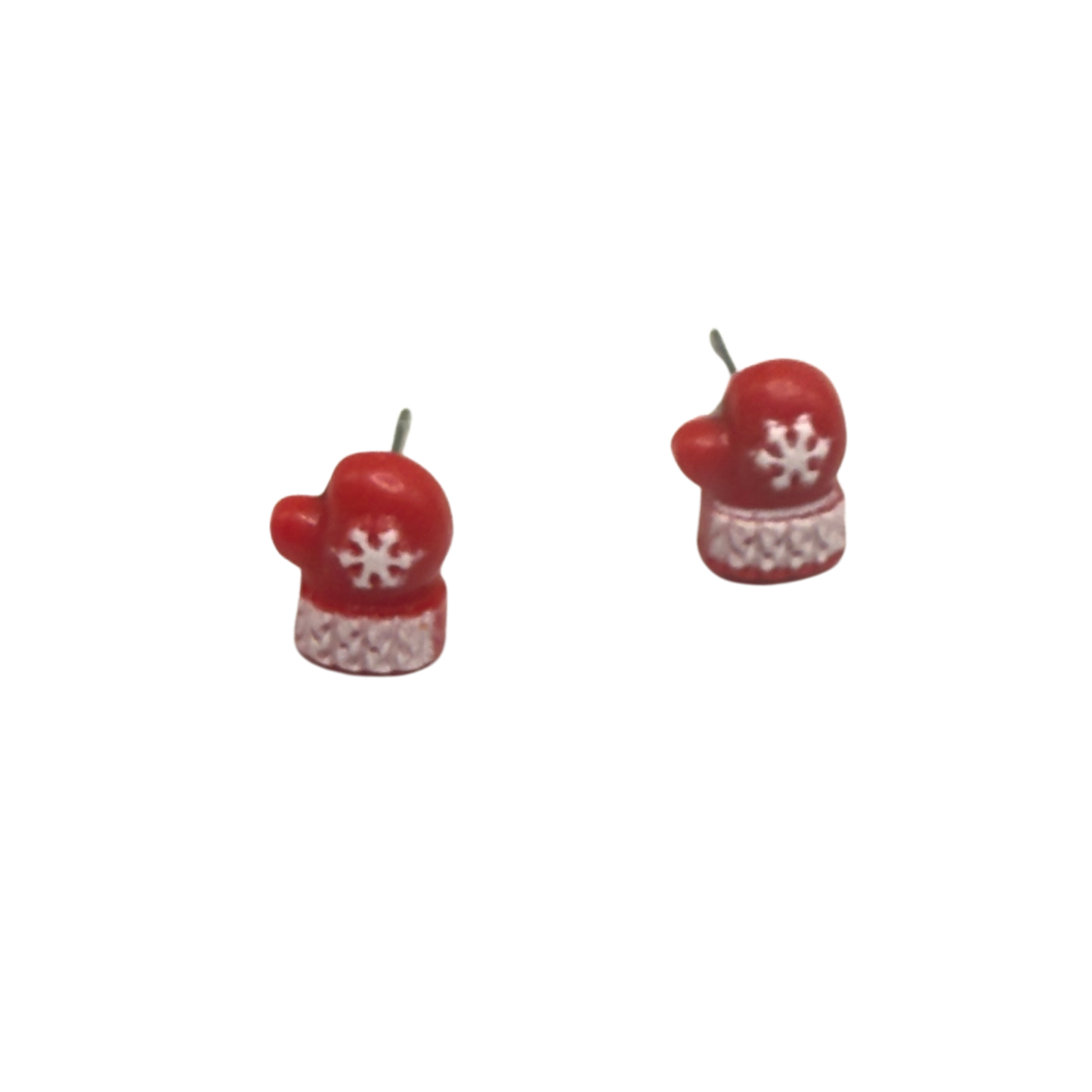 Red Christmas Winter Mitten Post Doll Earrings • 18 Inch Fashion Doll Jewelry