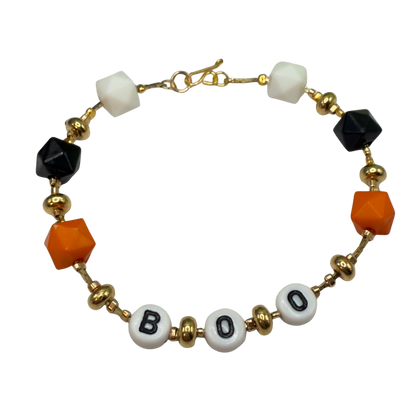 Boo Halloween Acrylic Beaded Gold Chain Doll Necklace • 18 Inch Fashion Doll Jewelry