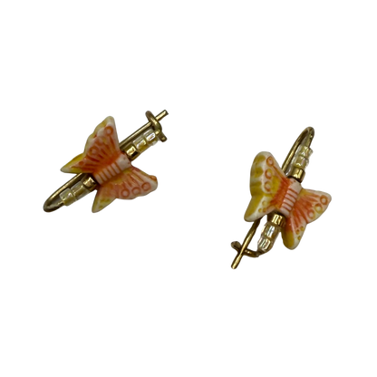 Orange Coral Beige Butterfly Doll Hair Barrettes 14-18” Fashion Dolls • Doll Hair Accessories