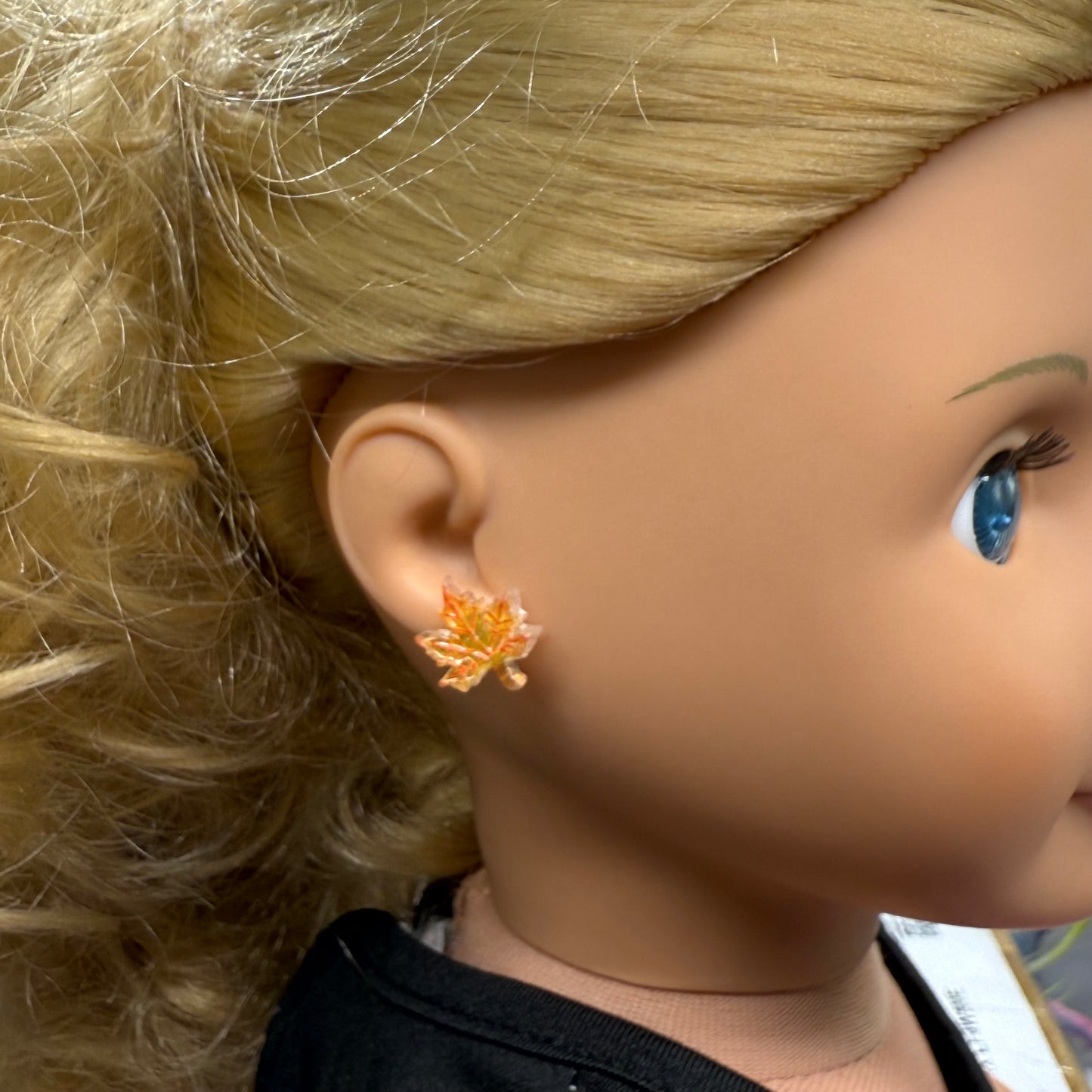 Autumn Fall Maple Leaf Doll Earrings • 18 Inch Fashion Doll Jewelry