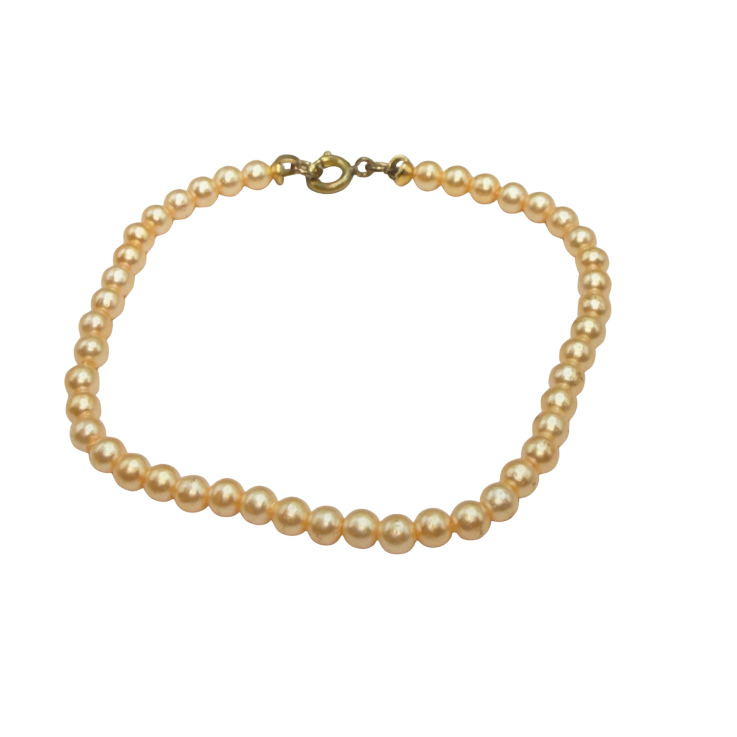 Peach Color Pearl Doll Necklace • 18-22 Inch Fashion Vintage Doll Jewelry