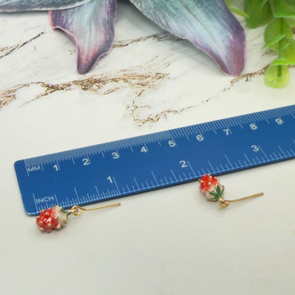 Strawberry Enamel Design Charm Doll Necklace - Bracelet & Earrings Set • 18 Inch Fashion Doll Jewelry