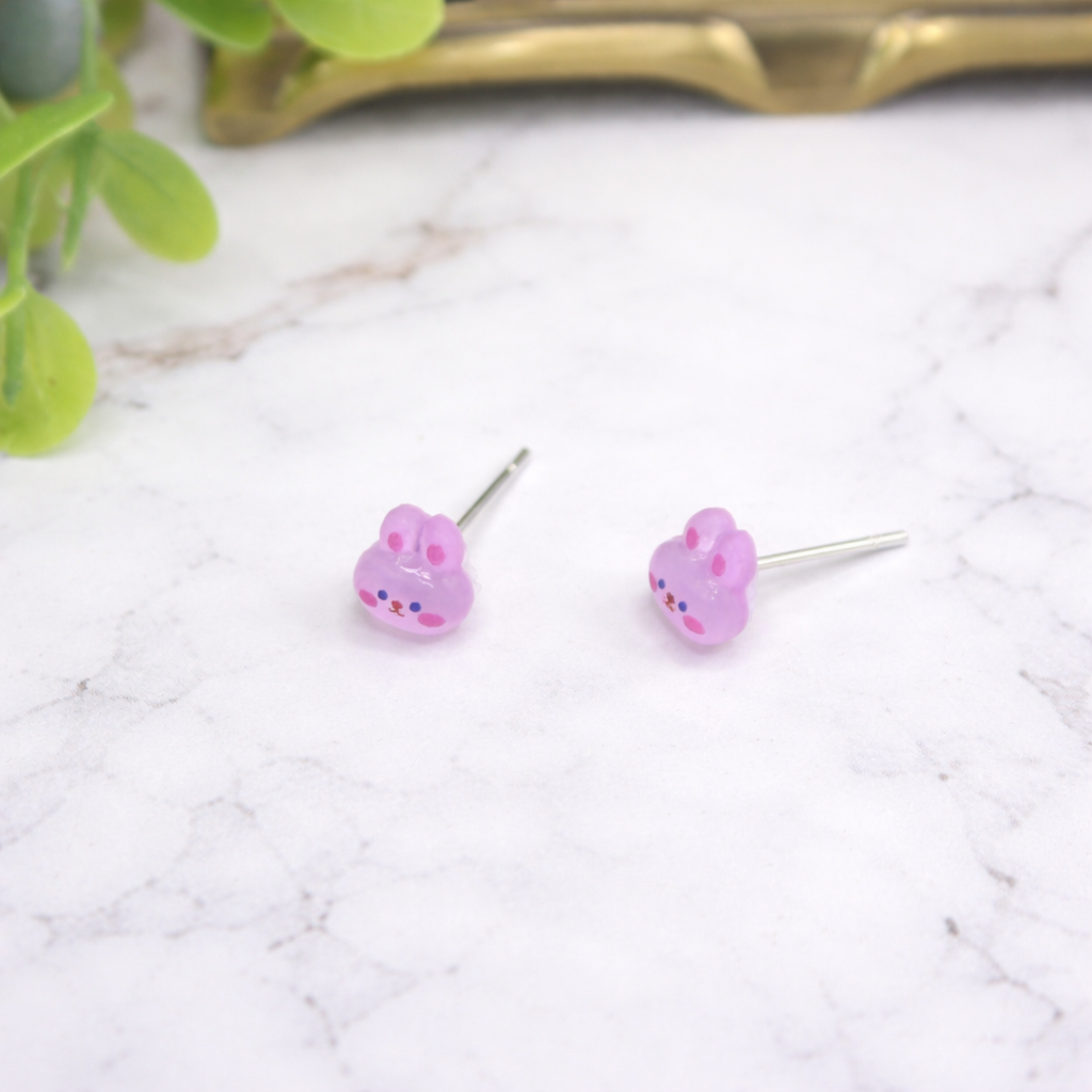 Light Purple Bunny Easter Post Doll Earrings • 18 Inch Fashion Doll Jewelry