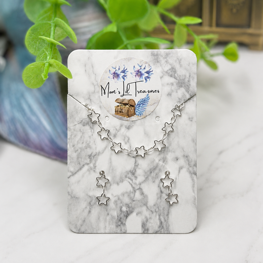 Open Work Silver Star Chain Doll Necklace & Earrings Set for 10-12 Inch 1:6 Fashion Doll