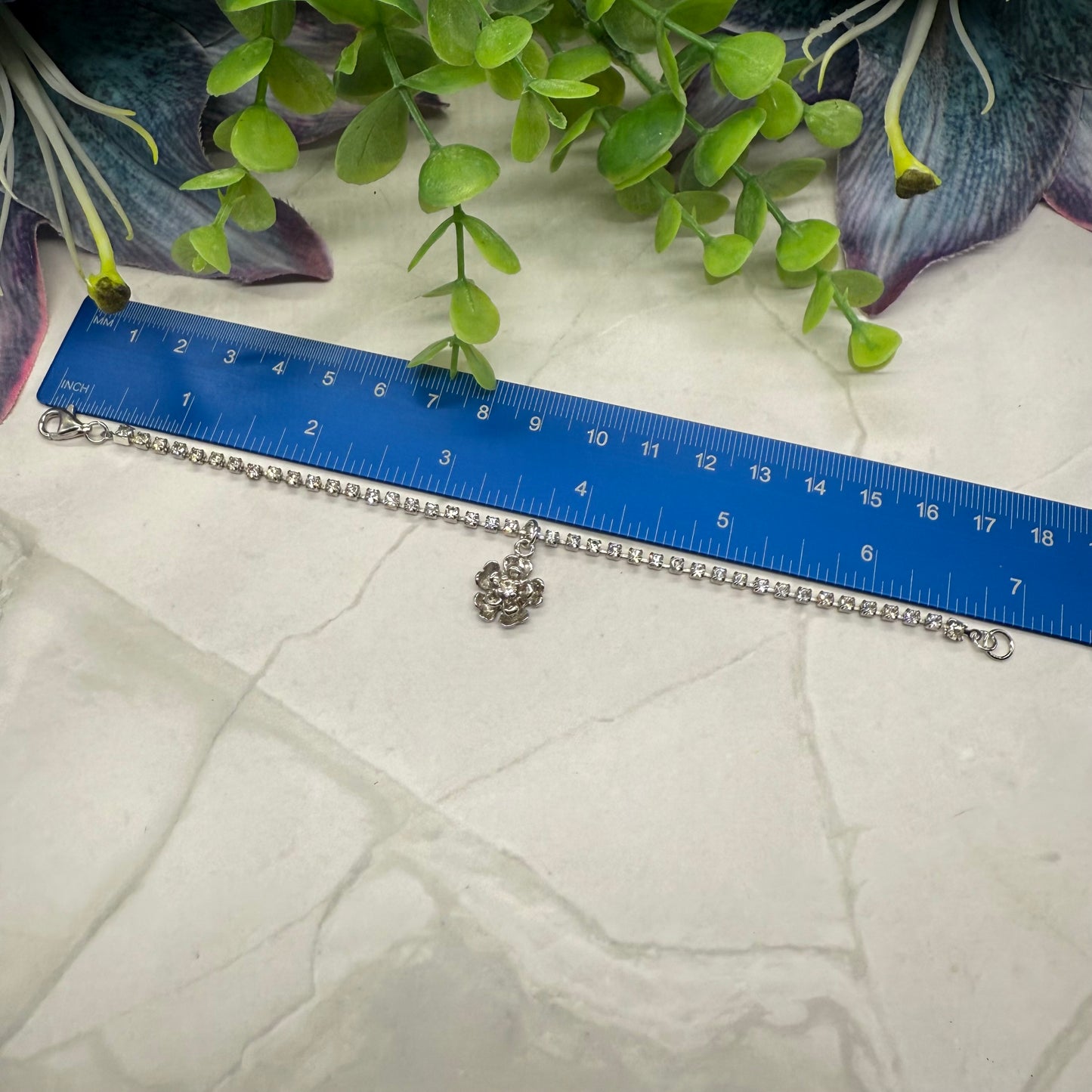 Clear Rhinestone Flower Pendant Doll Necklace • 18” Fashion Doll Jewelry