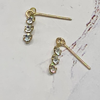 Clear Rhinestone Dangle Doll Earrings • 16 Inch Fashion Doll Jewelry
