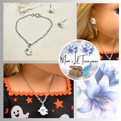 Ghost Doll Earrings and Necklace Set | for 14 Inch Fashion Doll • Wellie Wisher