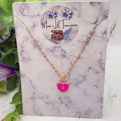 Pink Heart Lock Charm Doll Necklace • 18 Inch Fashion Doll Jewelry