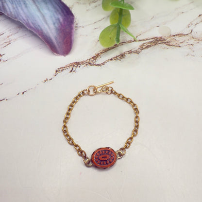 Oval Red Orange Pendant Trendy Doll Necklace • 16 Inch Fashion Doll Jewelry