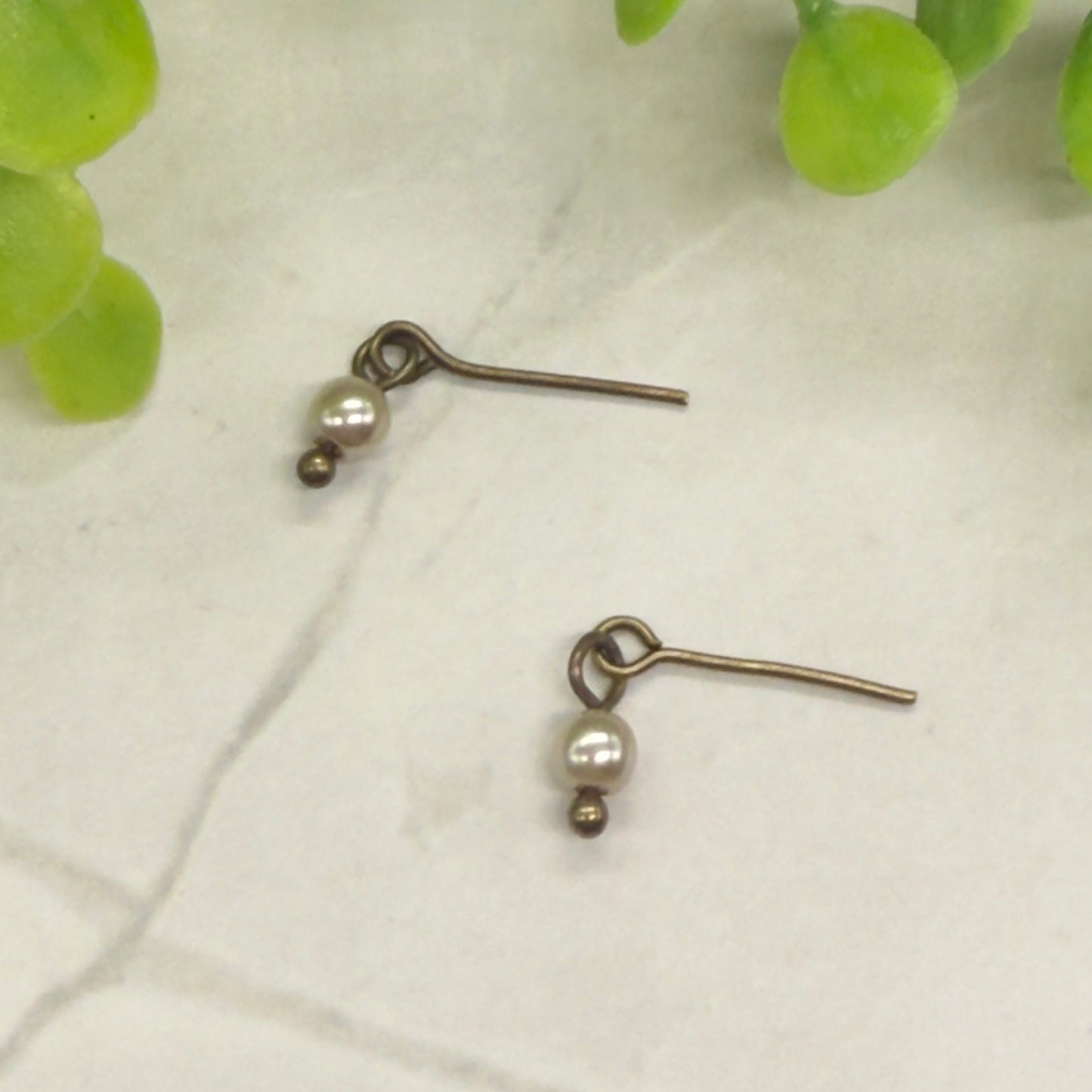 Pearl Drop Gold Dangle Doll Earrings • 16 Inch Fashion Doll Jewelry •