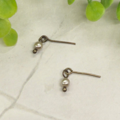 Pearl Drop Gold Dangle Doll Earrings • 16 Inch Fashion Doll Jewelry •