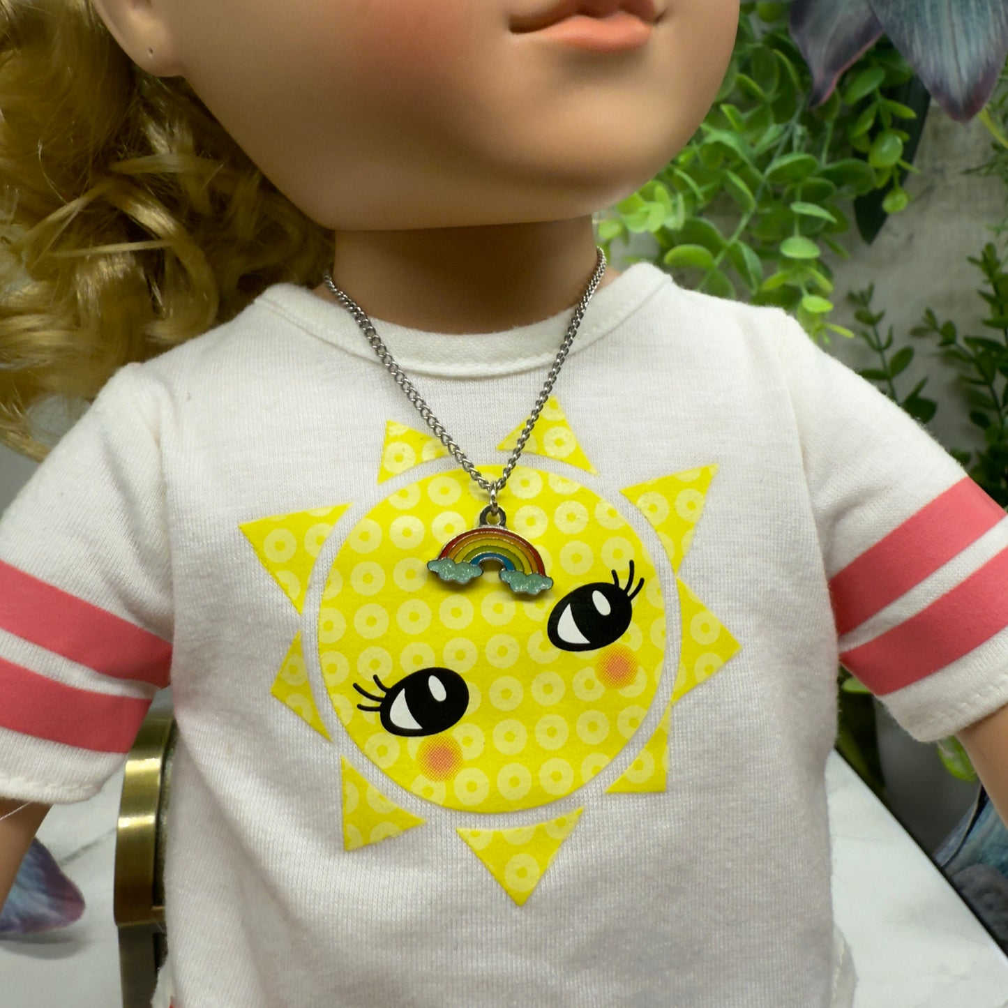 Rainbow Charm Doll Necklace • 18 Inch Fashion Doll Jewelry