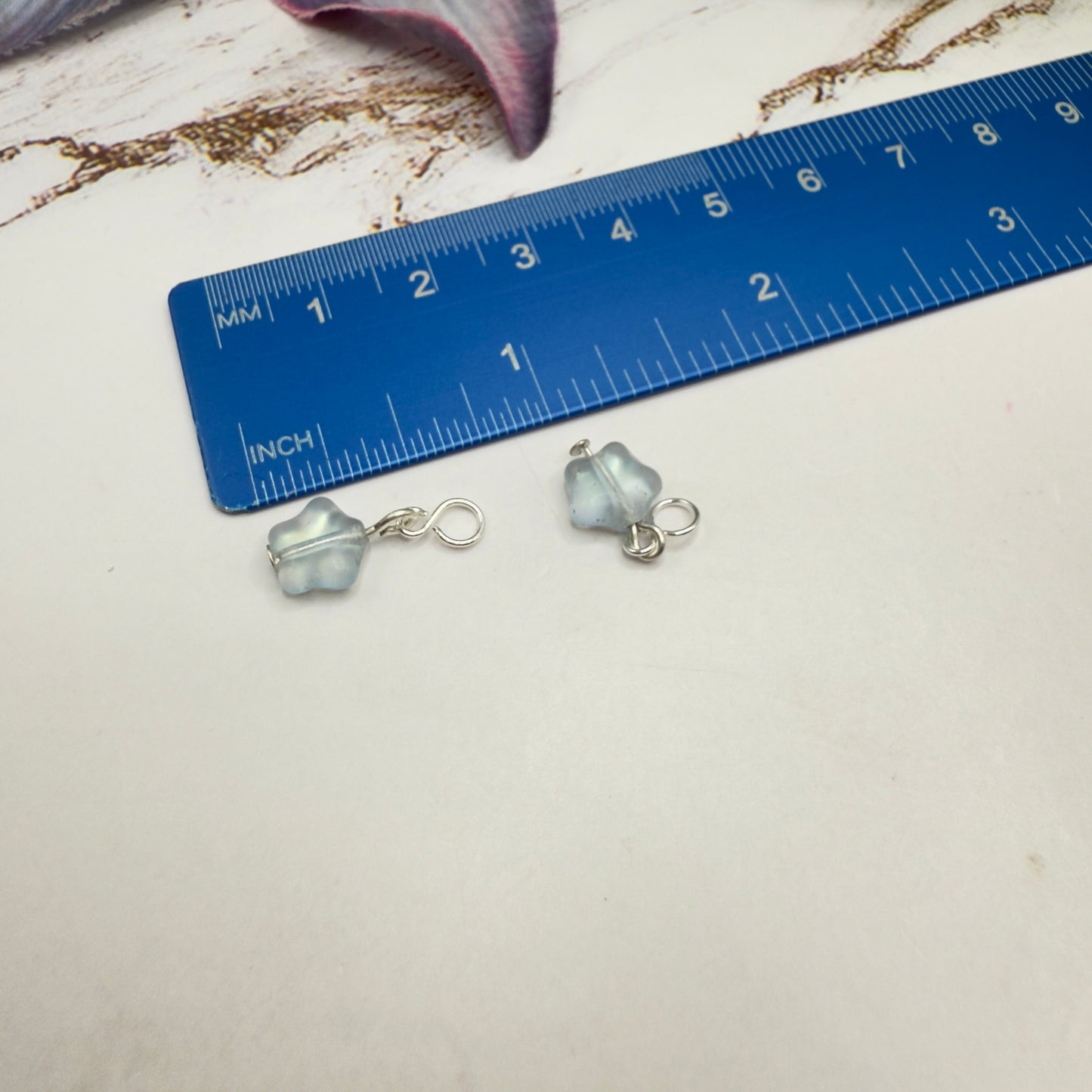 Light Blue Pearly Star Doll Earring DANGLE ONLY • 18” Fashion Doll Jewelry
