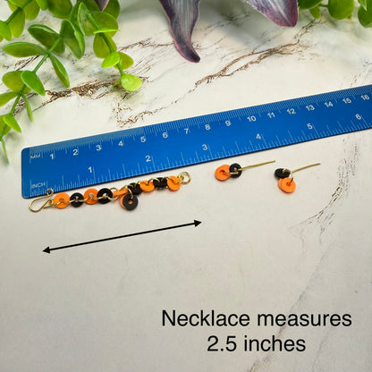 Orange Black Circle Design Earrings and Necklace | for 10-12 Inch 1:6 Fashion Doll