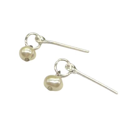 Silver Hoop & Pearl Dangle Doll Earrings • 16 Inch Fashion Doll Jewelry