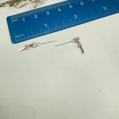 Silver Dangle Pink Beaded Doll Earrings • 16 Inch Fashion Doll Jewelry