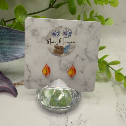 Autumn Fall Leaf Post Doll Earrings • 2mm Post fit 18 Inch Fashion Doll