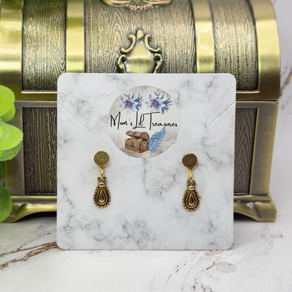 Gold Teardrop Doll Earrings DANGLE ONLY • 18 Inch Fashion Doll Jewelry