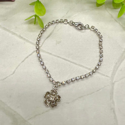 Clear Rhinestone Flower Pendant Doll Necklace • 18” Fashion Doll Jewelry