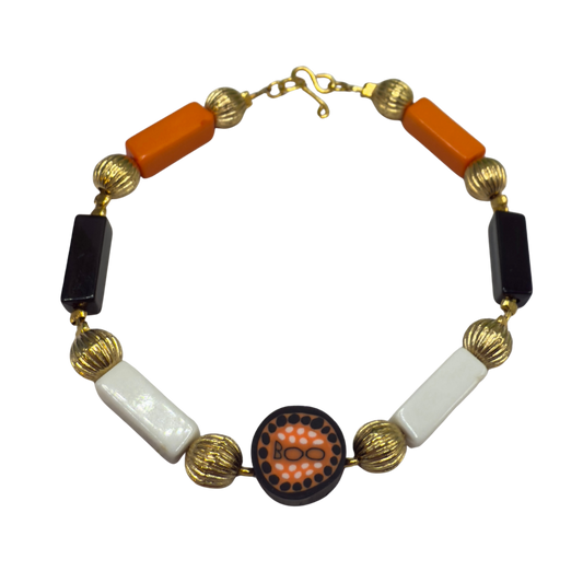 Halloween Boo Choker Acrylic Beaded Doll Necklace • 18 Inching Fashion Doll Jewelry