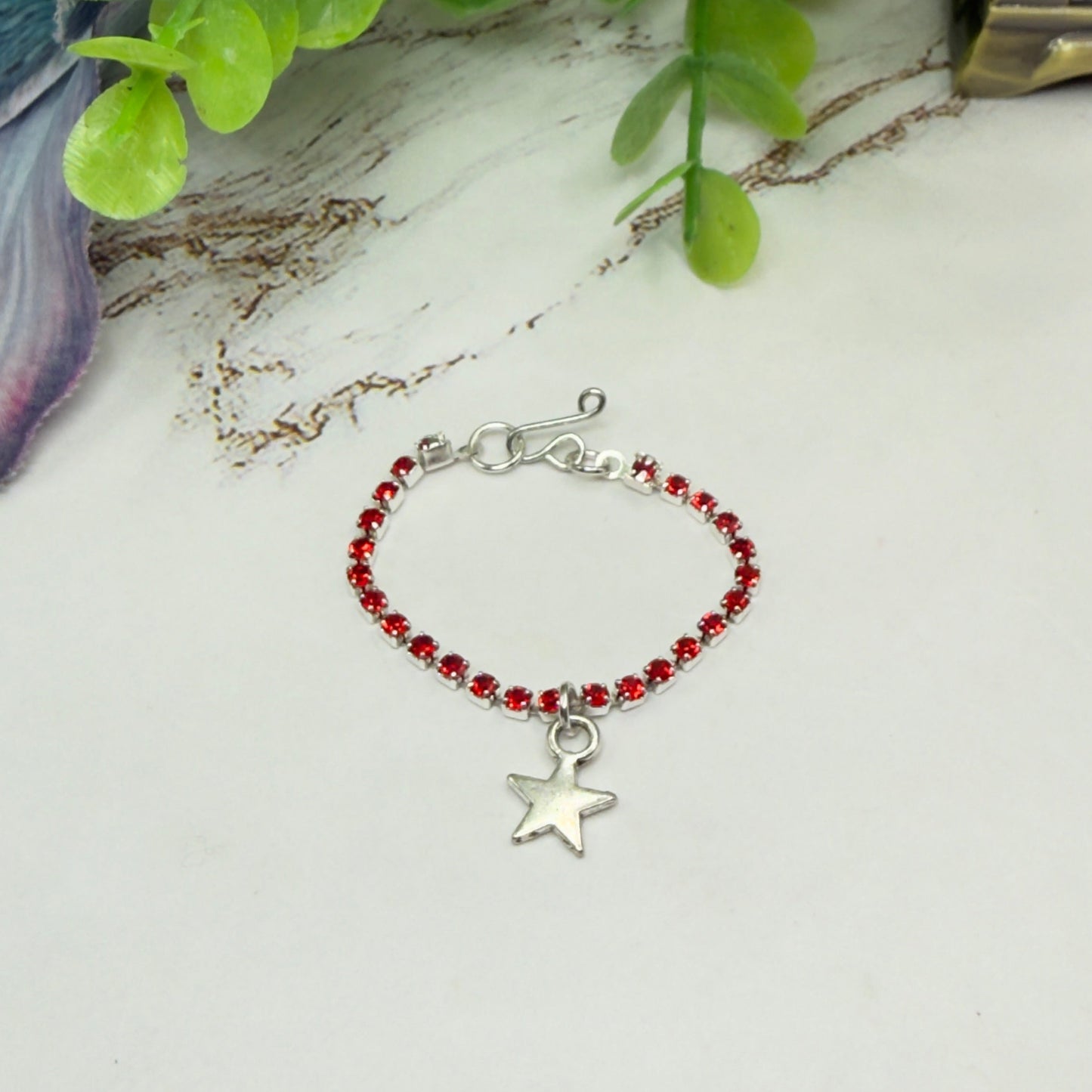 Red Rhinestone Silver Star Charm Doll Necklace for 16 Inch Fashion Doll