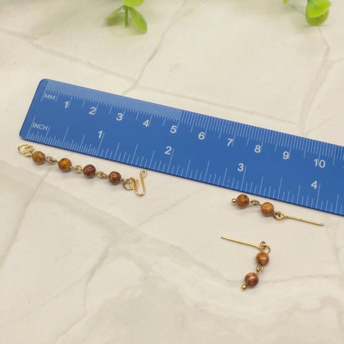 Brown Glass Beaded Necklace Earring Bracelet Set • 16 Inch Fashion Doll Jewelry