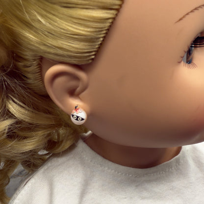 Mummy Halloween Silicone Plastic Post Doll Earrings • 18 Inch Fashion Doll Jewelry