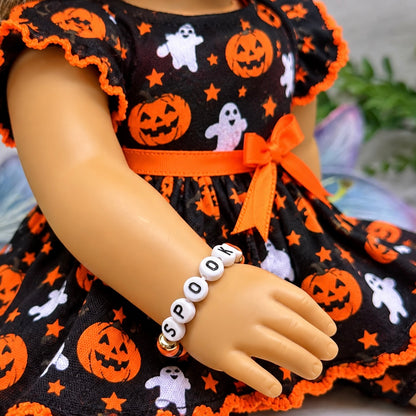 Spooky Halloween Beaded Stretch Bracelet | for 18 Inch Fashion Doll