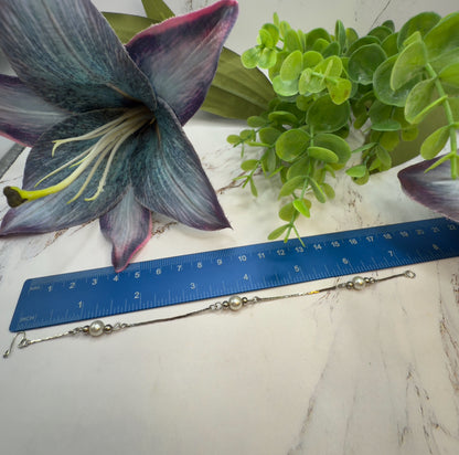 Silver Serpentine Chain w/ Pearl Doll Necklace & Earrings • 18 Inch Fashion Doll Jewelry