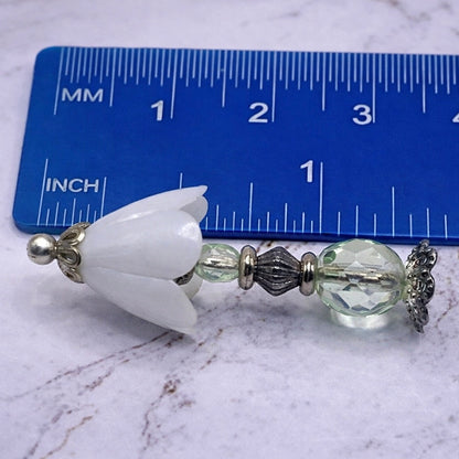 Light Green Crystal Miniature Table lamp 1-3/8” • Dollhouse Miniatures