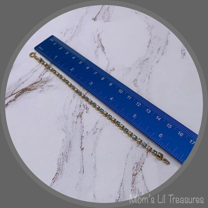 Turquoise Rhinestone & Pearl Doll Necklace • 18 Inch Fashion Doll Jewelry