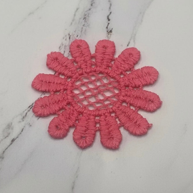 Set Of Four Pink Crochet Fabric Doilies Doily Tablecloth • Dollhouse Decor Miniature