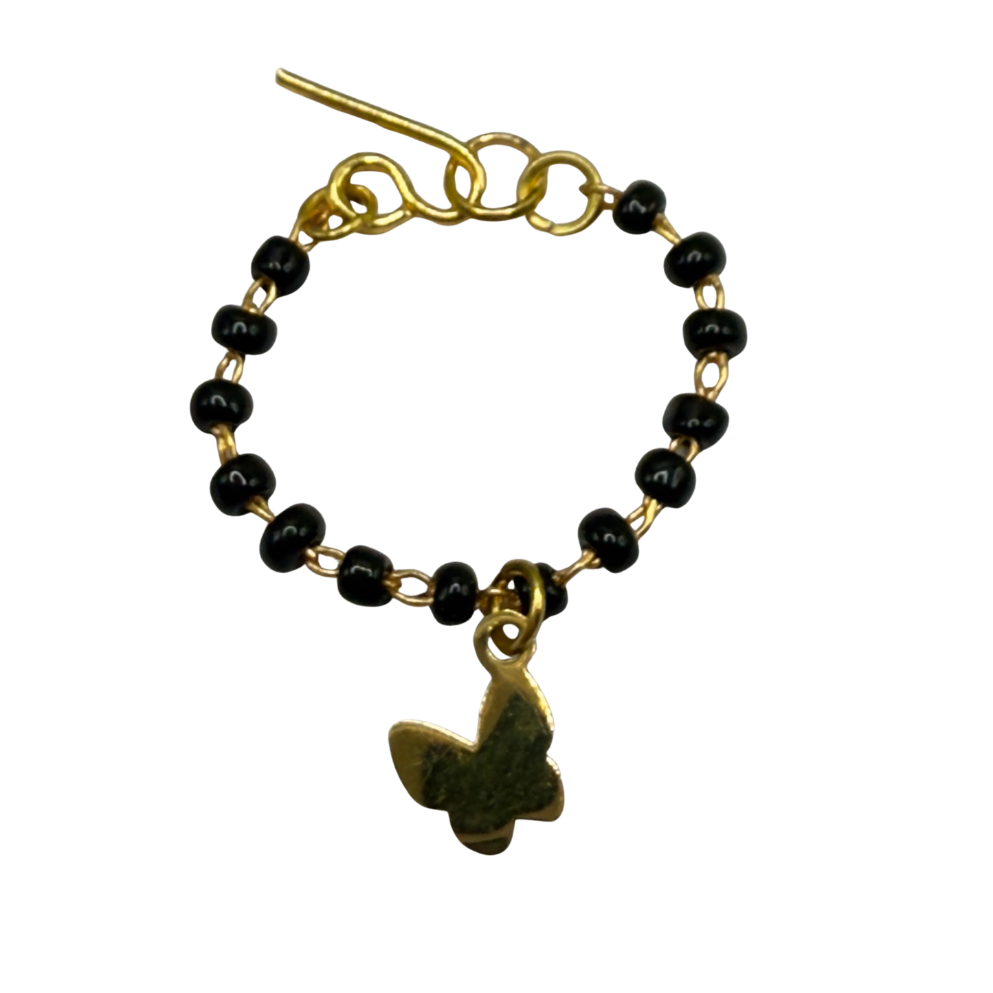 Black Beaded Gold Chain Butterfly Charm Doll Necklace • 10-12” 1:6 Fashion Doll Jewelry