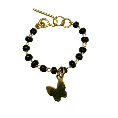 Black Beaded Gold Chain Butterfly Charm Doll Necklace • 10-12” 1:6 Fashion Doll Jewelry