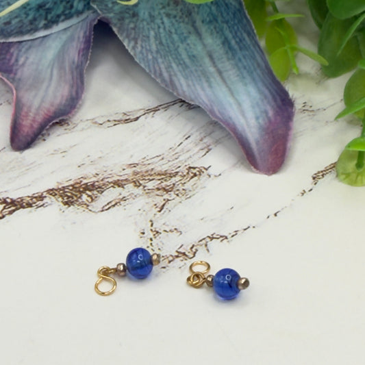 Blue Glass Doll Earring DANGLE ONLY • 18 Inch Fashion Doll Jewelry