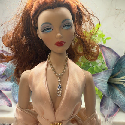 Clear & Blue Rhinestone Y-Drop Doll Necklace • 16 Inch Fashion Doll Jewelry